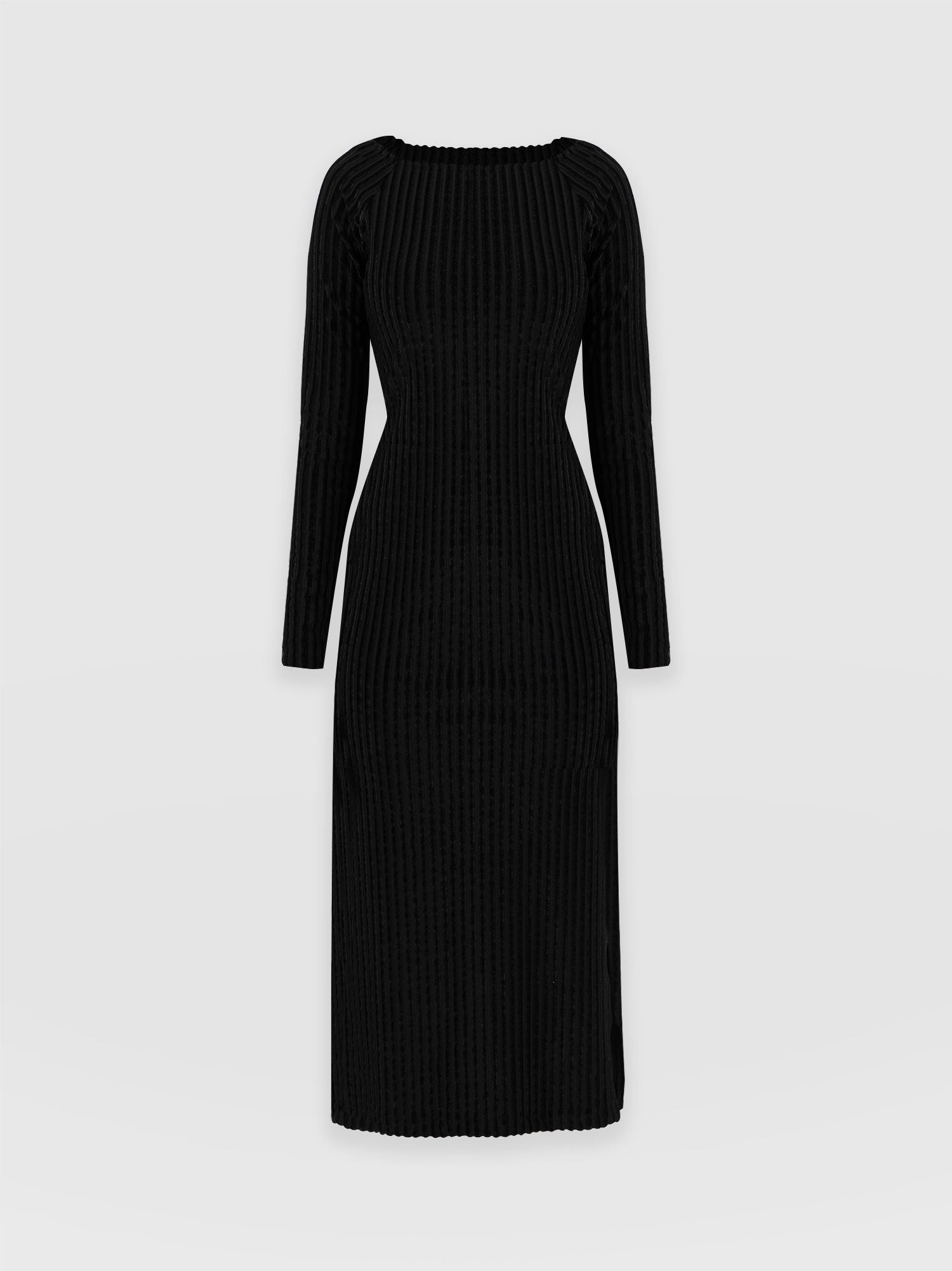 Riviera Long Sleeve Dress Black Stripe Velvet - Women's Dresses | Saint + Sofia® EU